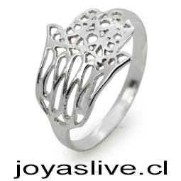 Anillo plata chilena 950, Mano de Fatima ( medida 12)