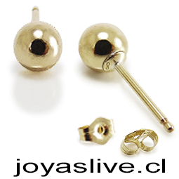 Aros Golfield esferas, con lamina oro de 14 KL (5 mml diametro)