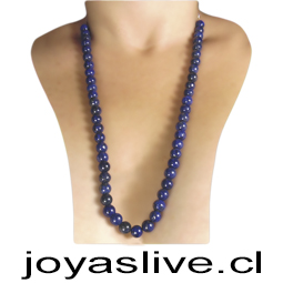 Collar de plata 980 50cm, piedra Lapislázuli
