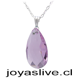 Collar plata chilena, cristal fino