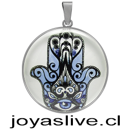 Dije base de acero Inoxidable, Mano de Fátima