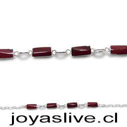 Pulsera de plata chilena 950, Gemas jaspe