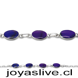 Pulsera de plata chilena 950, Gemas lapislázuli