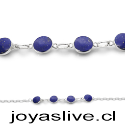Pulsera de plata chilena 950, Gemas lapislázuli