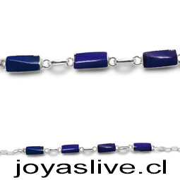 Pulsera de plata chilena 950, Gemas lapislázuli