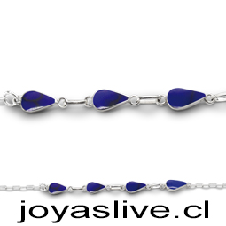 Pulsera de plata chilena 950, Gemas lapislázuli