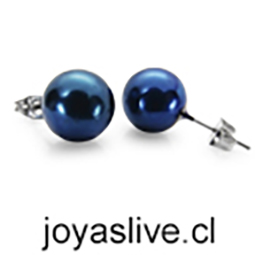  Aro esfera con base de plata, azúl