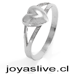Anillo de plata chilena 950, Corazón (medida 22)