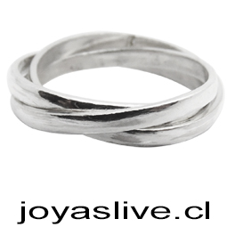 Anillo de Plata chilena 950 Tres Argollas (medida 12)