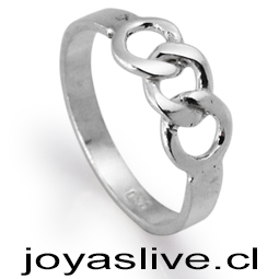 Anillo plata chilena 950, diseño entrelazado (medida 14)
