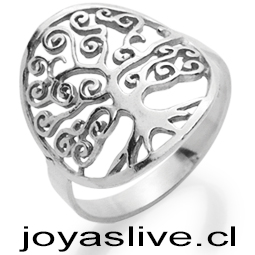 Anillo de plata chilena 950 árbol de la vida (medida 16)