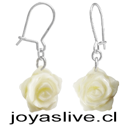 Aros flor de Nacar, ganchos de plata