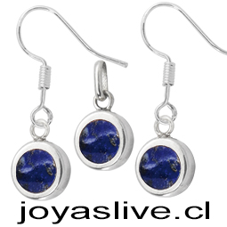 Conjunto plata chilena 950, Ojos de Lapislazuli.