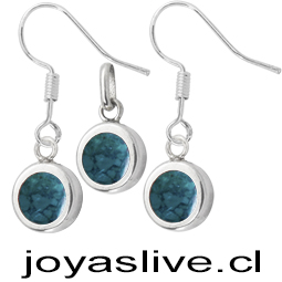 Conjunto plata chilena 950, Ojos Malaquita. 