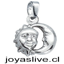 Dije Plata chilena 950 Luna y Sol 