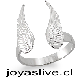 Anillo de plata chilena 950, Alas de Ángel Ajustable.