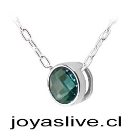 Collar Punto de Luz con Plata chilena 950 Verde Espejo