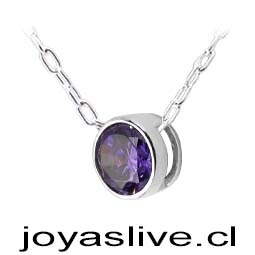 Collar Punto de Luz con Plata chilena 950 Morado