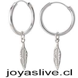 Aros de plata chilena 950, Plumas al viento.