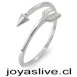 Anillo de Plata chilena 950 Flecha del Amor (medida 12)