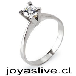 Anillo plata chilena 950, Solitario Cristal tornasol (medida 12)