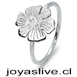 Anillo de Plata chilena 950 Flor de Loto (medida 20)