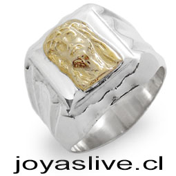 Anillo de Plata chilena 950 Sello Pasión de Cristo Goldfield (an146)