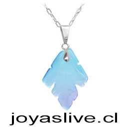 Collar de Cristal con valier de Plata Hoja Transparente Tonalidades