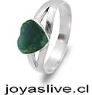 OFERTA. Anillo Plata chilena Corazón Crisocola (medida 14) (Sin cambio ni devolucion,pequeño detalle en terminación )