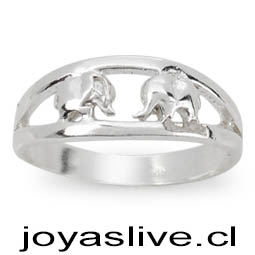 Anillo plata chilena 950, Elefantes (medida 20)