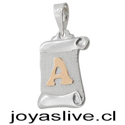 Dije Letra Pergamino, Oro 18Kl. Desde la A a la Z