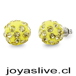 Aro de plata italiana 925, Shamballa, Amarillo claro.