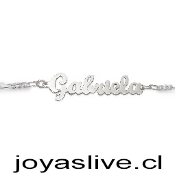Pulsera plata chilena 950, personaliza con el nombre que quieras.