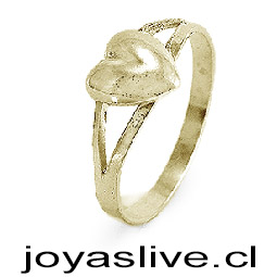 Anillo de Oro 18kl. Corazón (medida 20) ( Peso aproximando, 2 gramos )