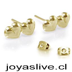 Aro de Oro 18kl. Corazones Pegados ( Peso aproximando, 1,6  gramos )