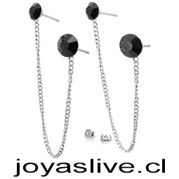 Aros de Acero Inoxidable Trepadores largos Cristal Negro