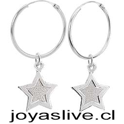 Aros Argollas de Plata chilena 950 Estrellas