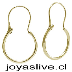 Aro Oro 18 Kl, argollas infladas (Peso aproximado 1.4 gramos)