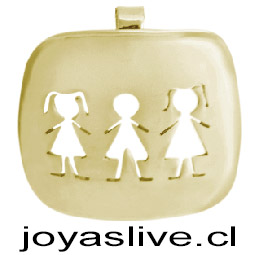 Dije de Oro 18 kl. Niña Niño Niña (Peso aproximado 2,2 gramos)