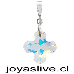 Dije de Plata chilena 950 Cristal fino Corazón Verde