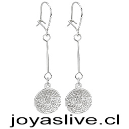 Aros de Plata chilena 950 Tetragramaton colgantes
