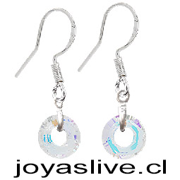 Aros de Plata 925 Cristal fino Arco de Luz Tornasol