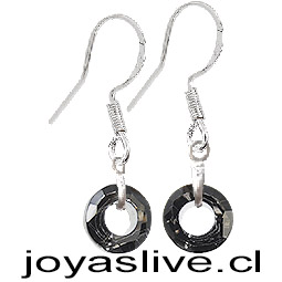 Aros de Plata 925 Cristal fino Arco de Luz Tornasol