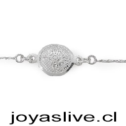 Pulsera Plata chilena 950, Entorchada con Nudo de Bruja (19 cm.)