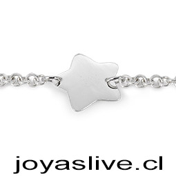 Pulsera Plata chilena 950, Belcher con Estrella (19 cm.)