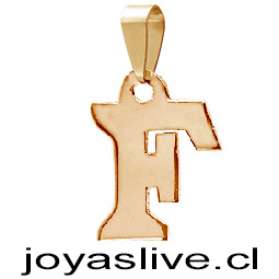 Dije Letra de Oro 18 kl. "F" (0.9 gramos)