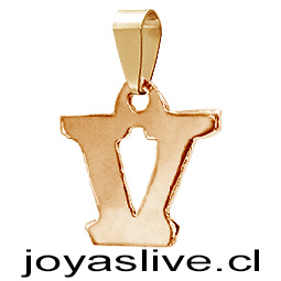 Dije Letra de Oro 18 kl. "V" (0.9 gramos)
