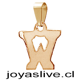 Dije Letra de Oro 18 kl. "W" (0.9 gramos)
