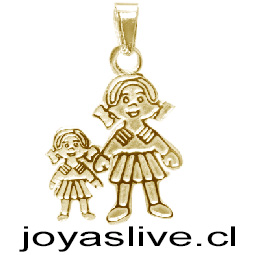 Dije de Oro 18 kl. Dije Niña Mamá. (2 gramos)