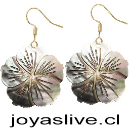 Aros de Oro 18 kl. Flor de Nácar (1 gramo)